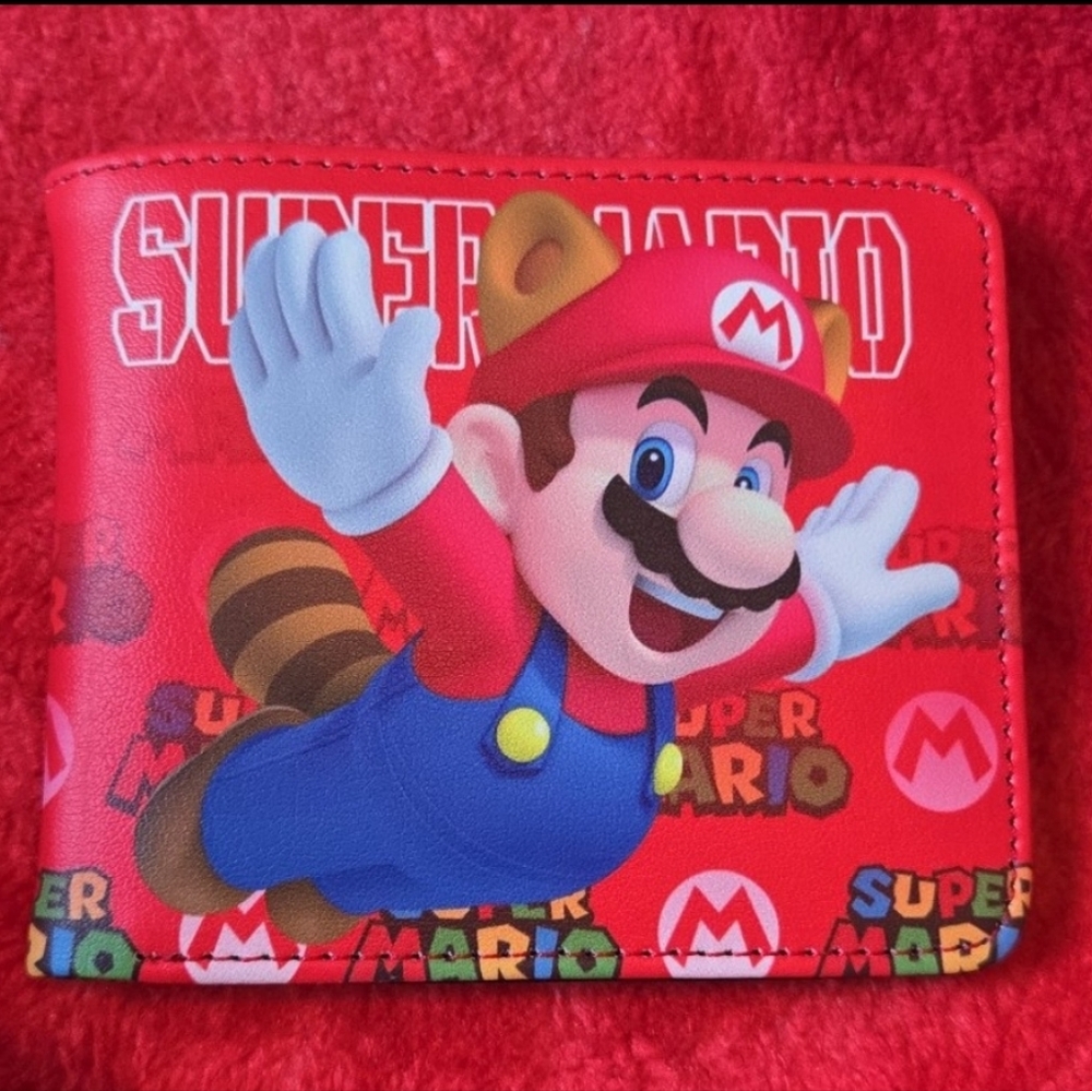 New super mario nintendo anime manga leather wallet